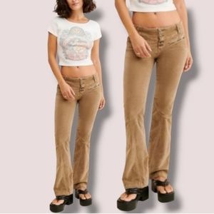 NWOT Free People 'Hit Back' Slim Velvet Flare Pant $98